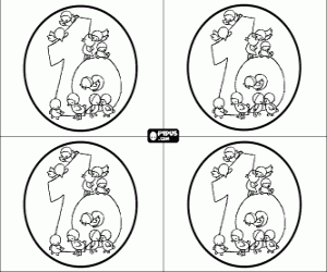 Invitations for ten years party coloring page