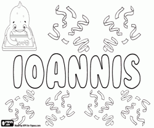 Ioannis, a Greek name coloring page