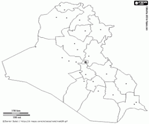 Iraq map coloring page
