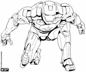 Iron Man kneeling, Avengers coloring page