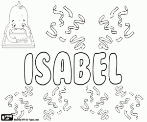 Isabel, name for girl coloring page