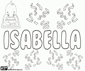Isabella, feminine name coloring page