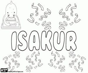 Isakur, name of Hebrew origin coloring page