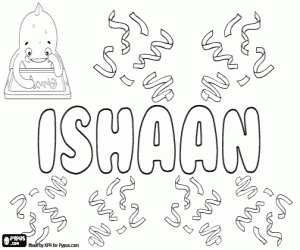 Ishaan, name for child coloring page