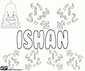 Ishan, popular name in India coloring page