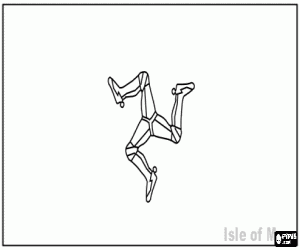 The Isle of Man flag coloring page