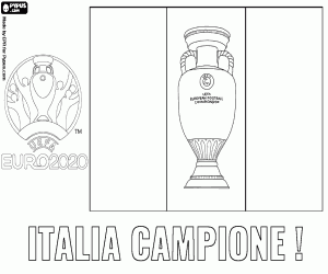 Italy, UEFA Euro 2020 champion coloring page