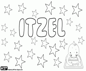Itzel, name for girl coloring page