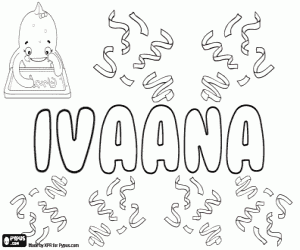 Ivaana, nordic name coloring page