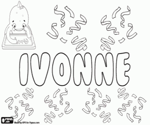 Ivonne, name for girl coloring page
