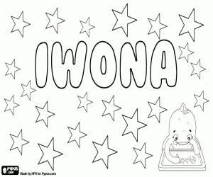 Iwona, Polish name coloring page