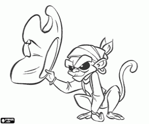 Jack the monkey, mascot of Barbossa coloring page