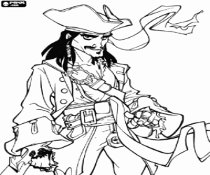 Jack Sparrow, the protagonist coloring page