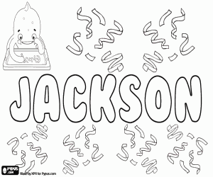Jackson, English name coloring page