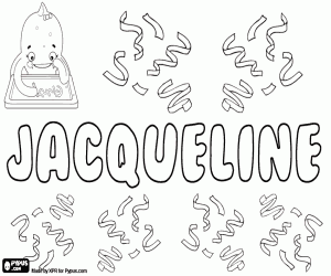 Jacqueline, name for girl coloring page