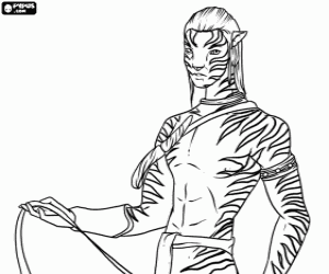 Jake Scully in his Na'vi Avatar coloring page