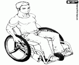 Jake Sully in a wheelchair coloring page