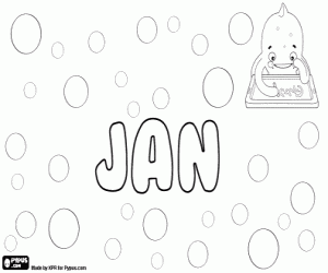 Jan, male name coloring page