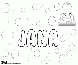 Jana, name with various origins coloring page