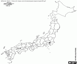 Japan map coloring page