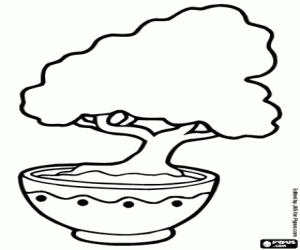 A Japanese bonsai coloring page