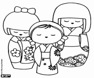 Japanese dolls, Kimmidoll coloring page