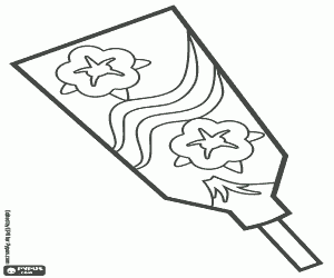 A Japanese hand fan coloring page