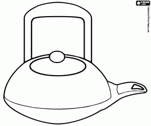 A Japanese teapot coloring page