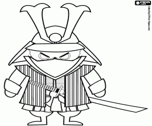 Japanese traditional samurai warrior coloring page