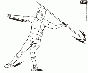 Javelin throw, Olympics coloring page