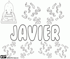 Javier, Spanish name coloring page