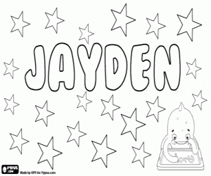 Jayden, male name coloring page
