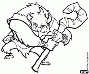Jean Bison,character from Sly Cooper coloring page