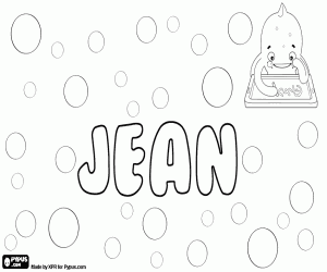 Jean, French name coloring page