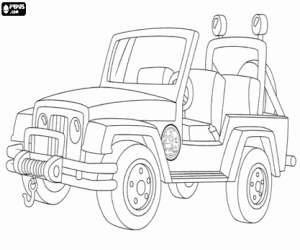 The Jeep of Diego's parents coloring page