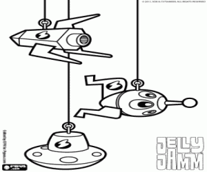 Jelly Jam's spaceships coloring page