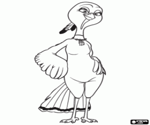 Jenny, a Free Birds character coloring page