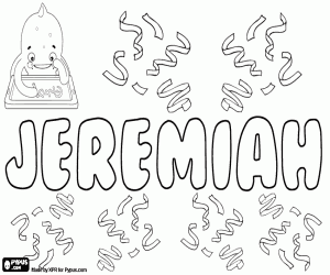 Jeremiah, English name coloring page