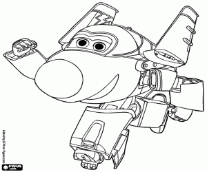 Jerome, the fighter jet, Super Wings coloring page