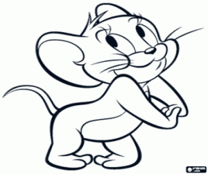 Jerry the mouse wins Tom the cat coloring page