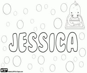 Jessica, name in many languages coloring page