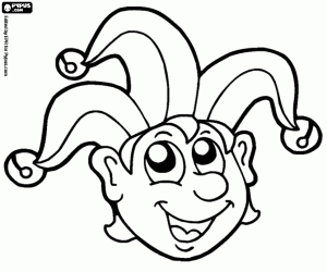 Jester's smiley face coloring page