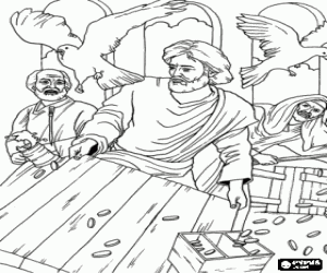 Jesus in the temple coloring page