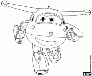 Jett from Super Wings coloring page