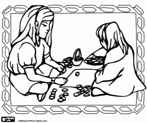 A jewish traditional game coloring page