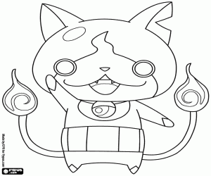 Jibanyan, cat from Yo-Kai Watch coloring page