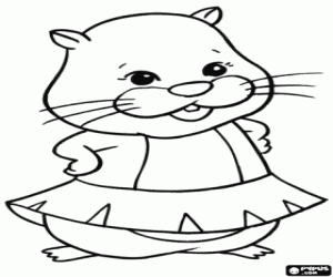 Jilly, a Zhu Zhu Pets cheerleader coloring page