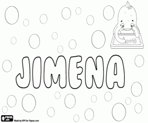 Jimena, feminine name coloring page