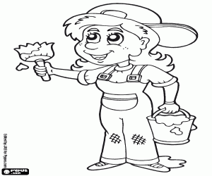 The job of house painter coloring page