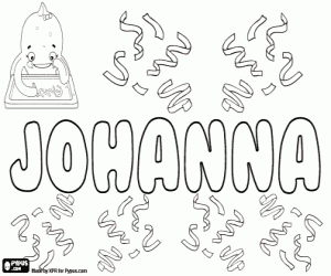 Johanna, name in various languages coloring page